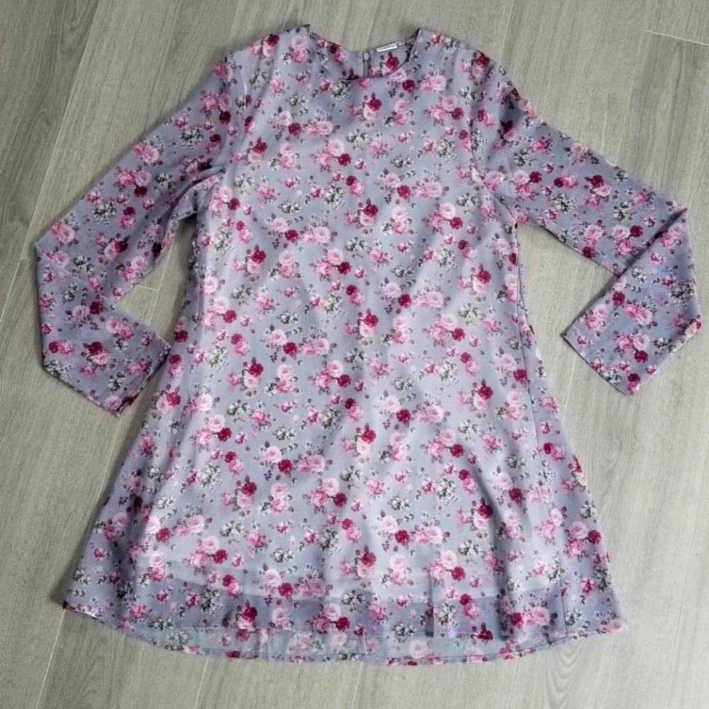 Floral Dress in Pink and Purple
